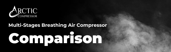 Comprehensive comparison table showing the difference in key features between 3-stage and 4-stage breathing air compressors
