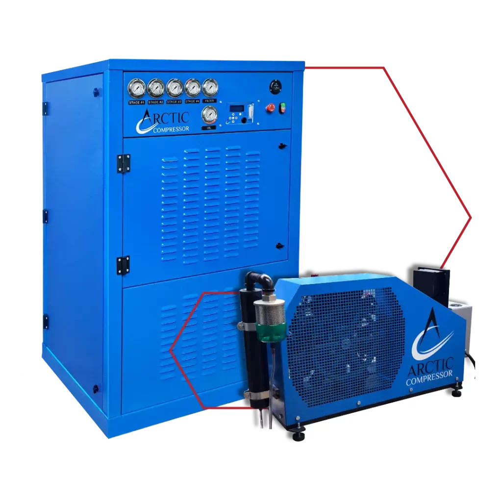 Arctic breathing air compressors